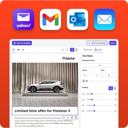 Email design interface